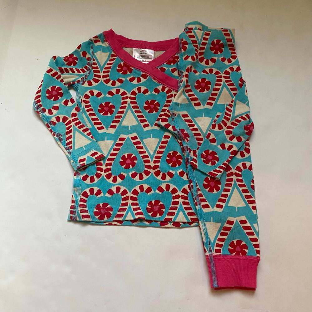 Hanna Andersson Christmas Candy Cane Long Sleeve Pajamas